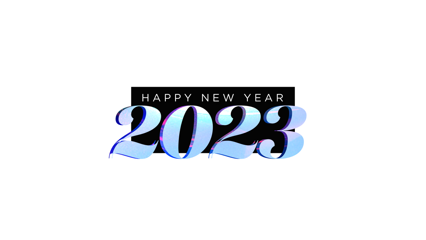 Fractal Glow Overlay Happy New Year 2023