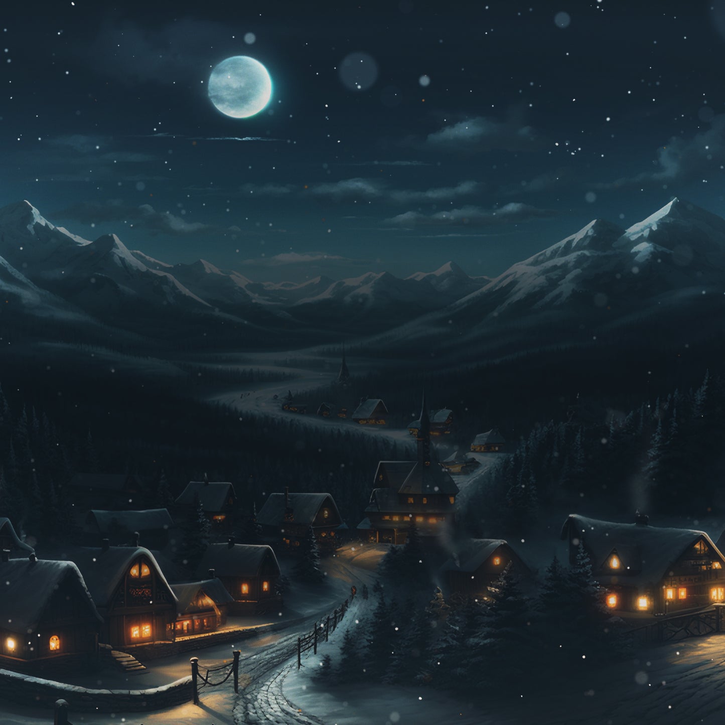 Christmas Villages Silent Night Blank