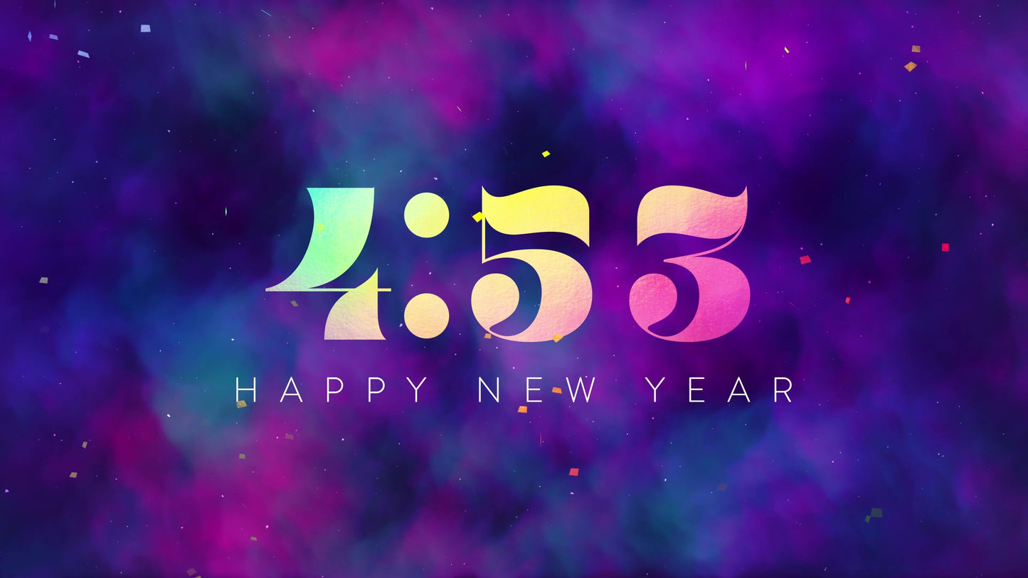 Glitter Fog Confetti Happy New Year Countdown