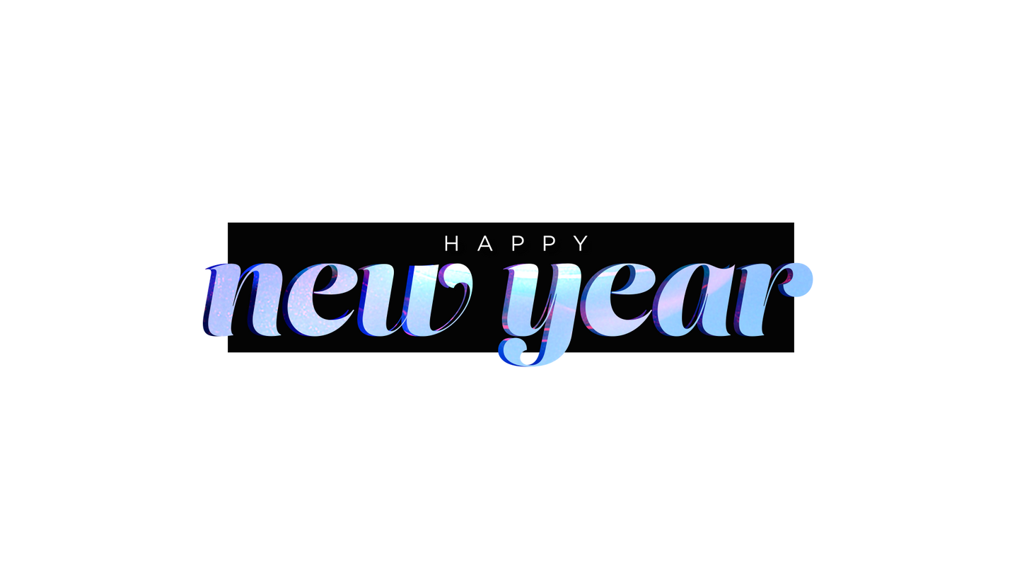 Fractal Glow Overlay Happy New Year
