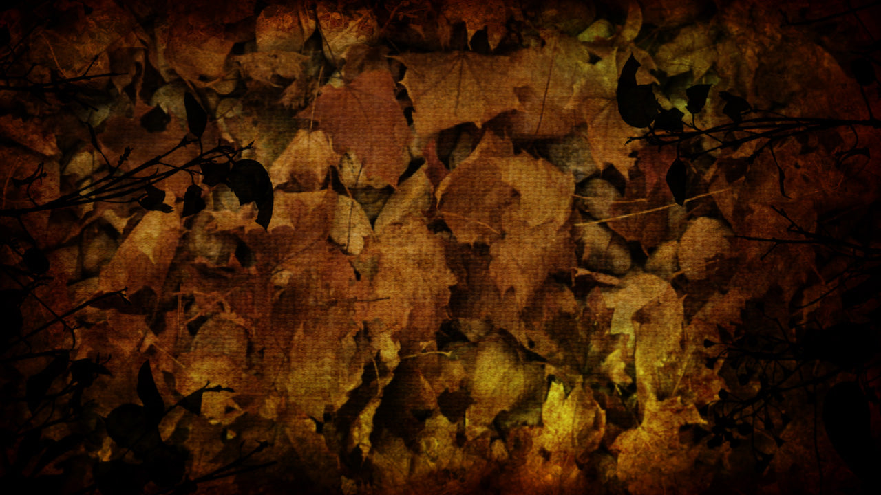Burlap Leaves Still 1