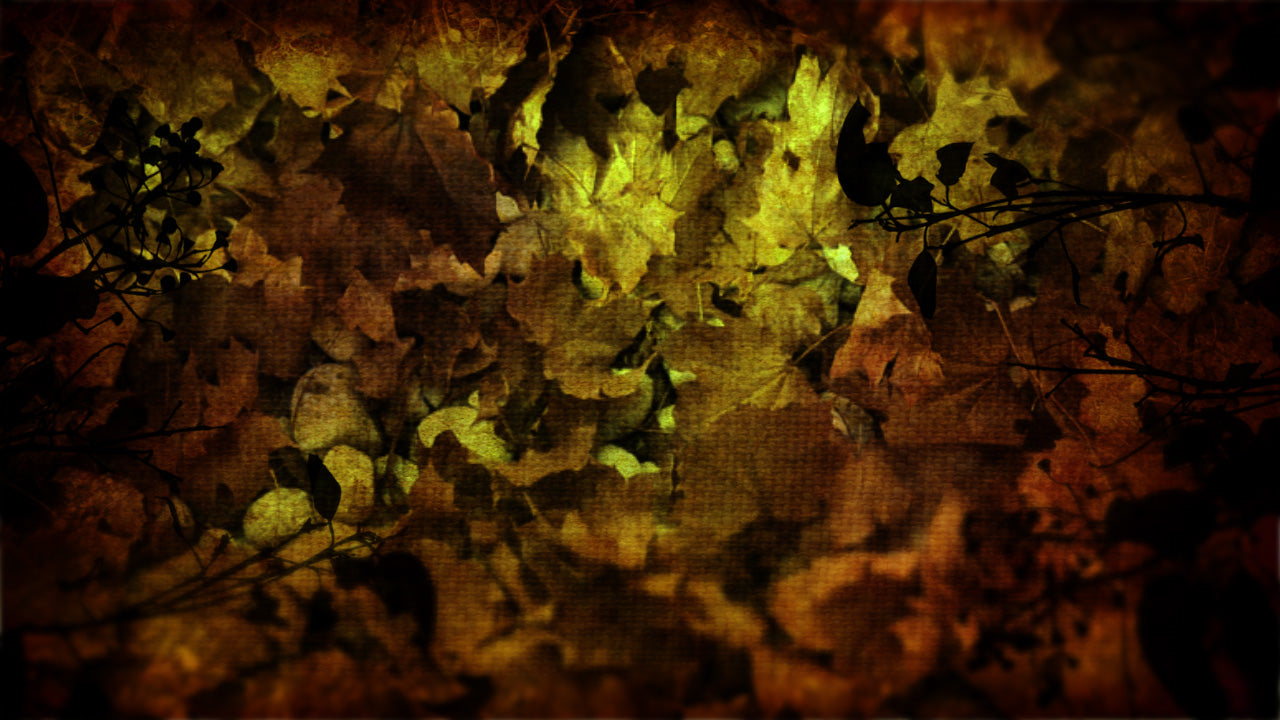 Burlap Leaves Still 2