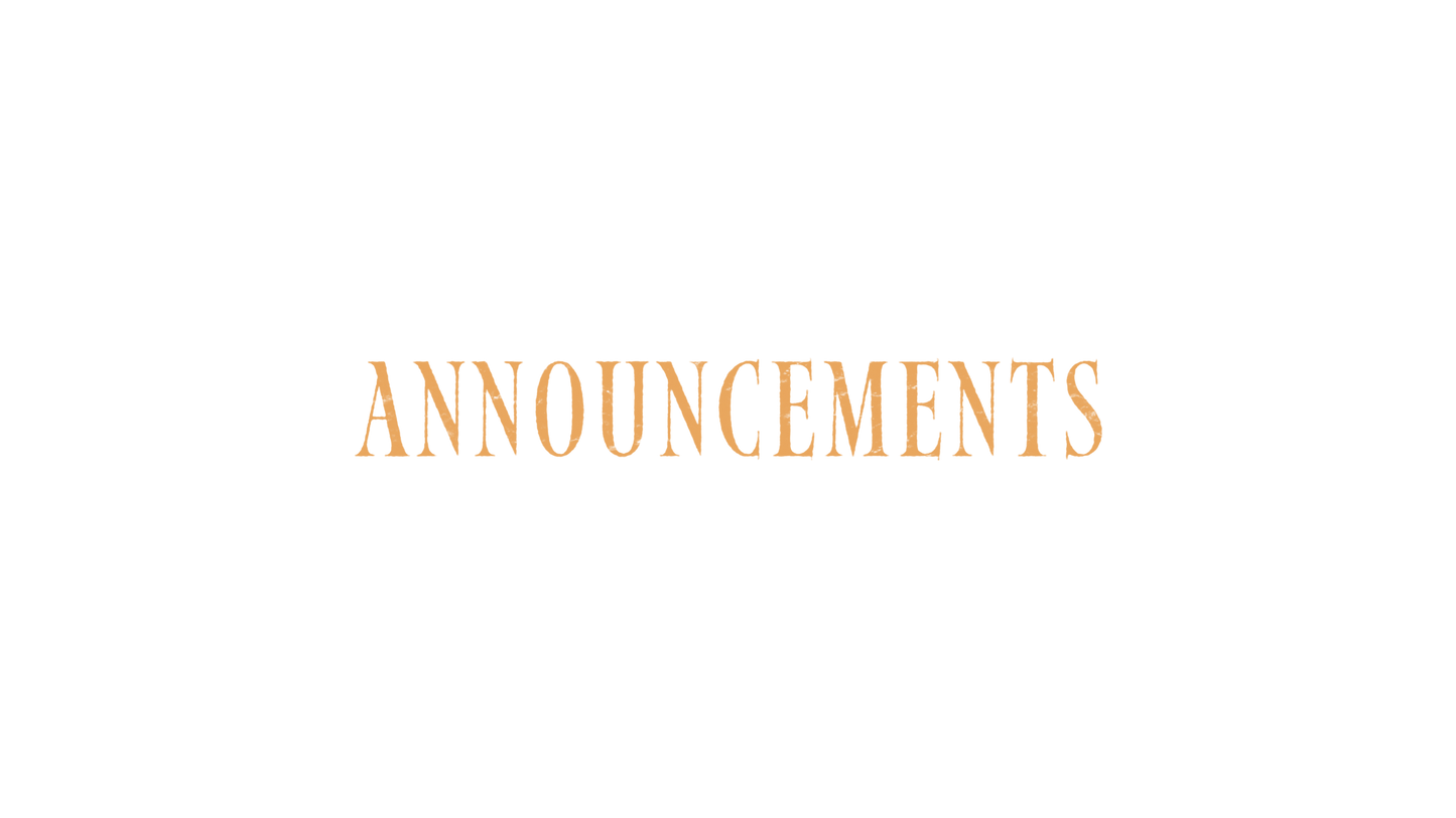 Hosanna Announcements