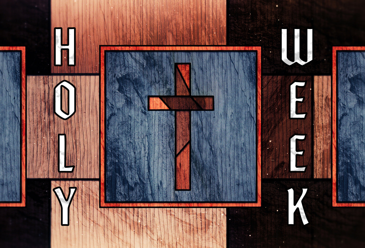 Holy Week Glass 8x5 Postcard