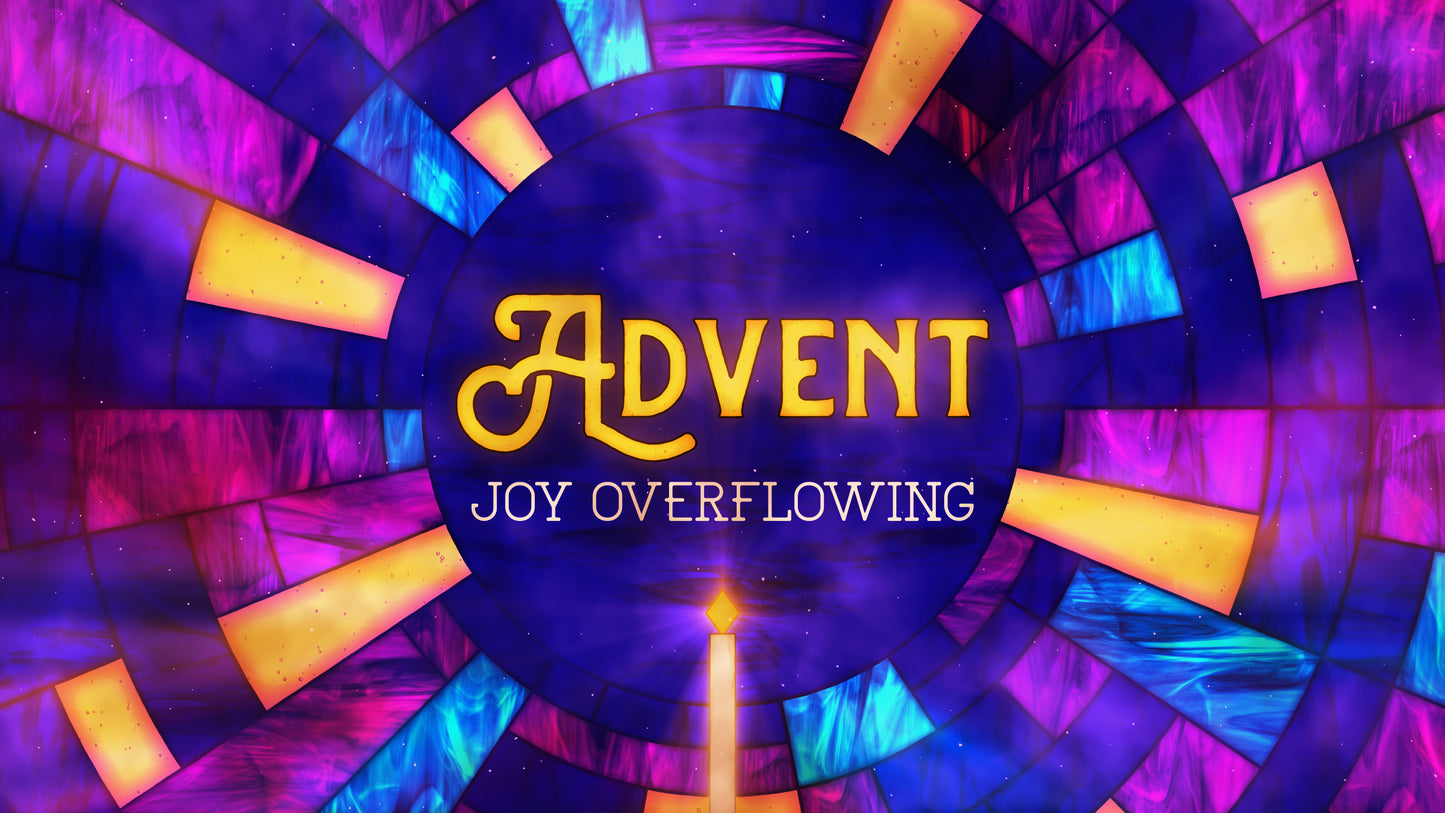 Stained Glass Christmas Advent Joy Overflowing