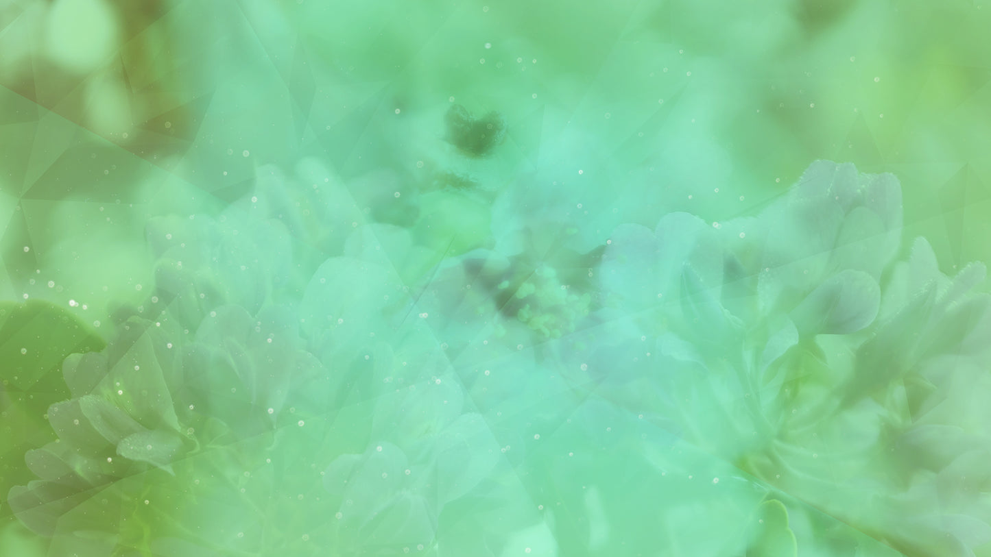 Spring Geometry Green Flowers Two