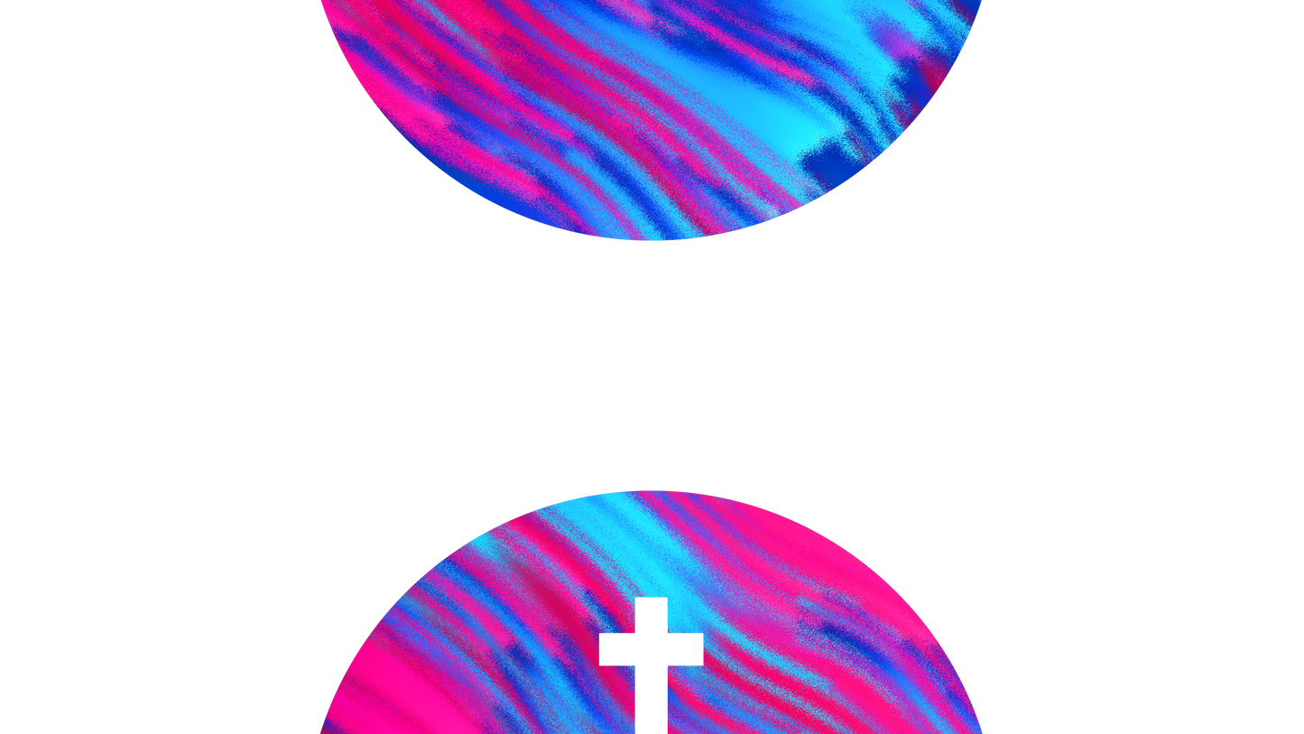 Colorful Easter Circle Cross