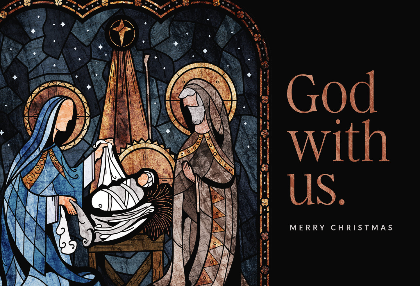 Nativity Glass 4X6 Postcard