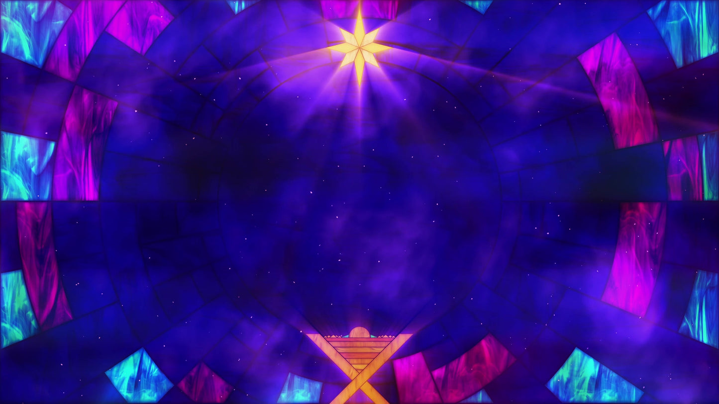 Stained Glass Christmas Manger And Star