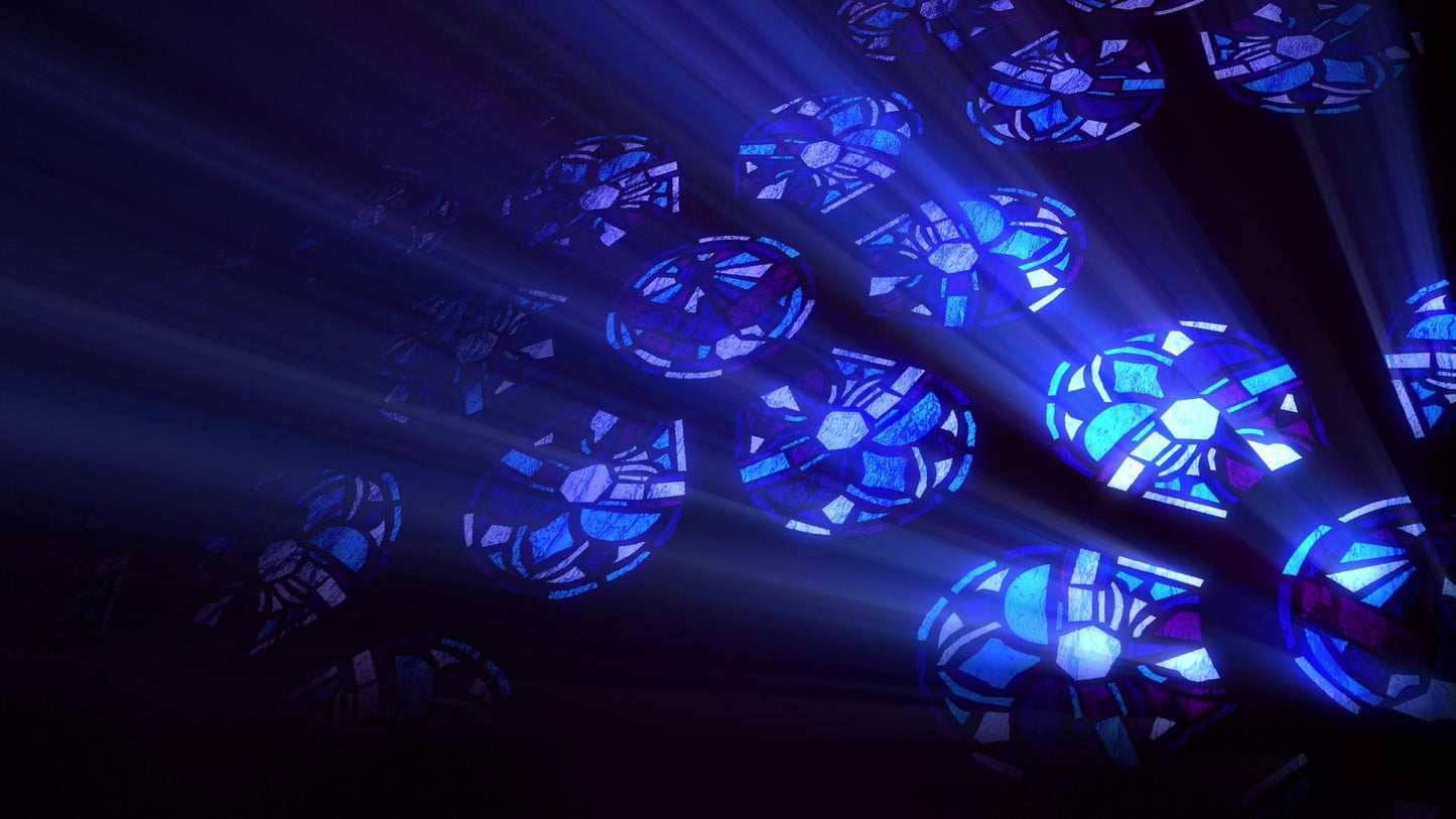 Modern Glass Blue Flowers