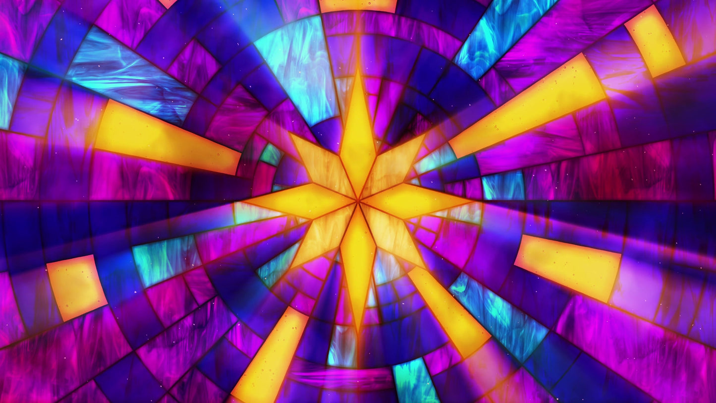 Stained Glass Christmas Star 01