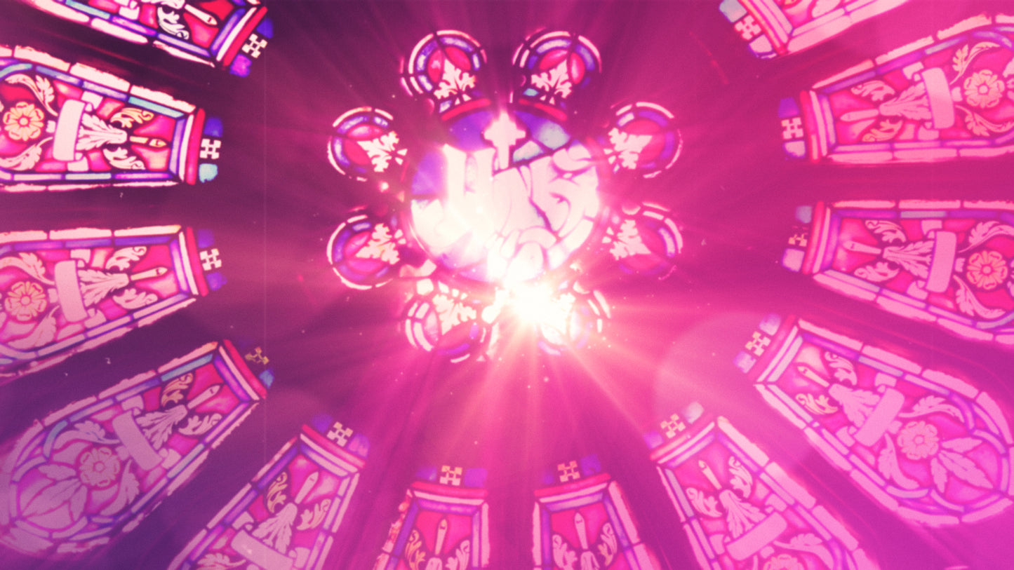 Resurrection Words Stained Glass