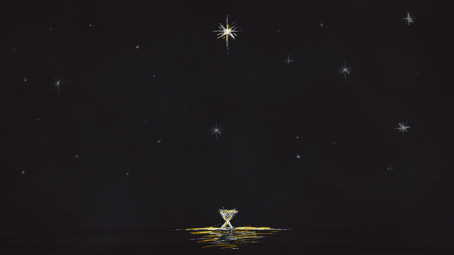 Christmas Sketches Manger Far