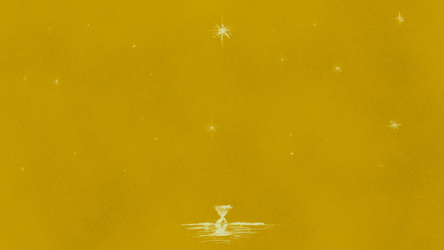 Christmas Sketches Manger Far Yellow