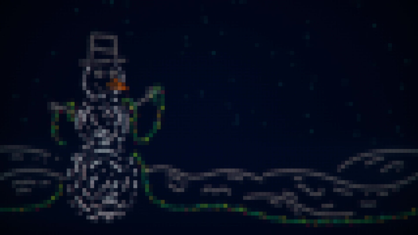 Christmas In Lights Snowman Pixel