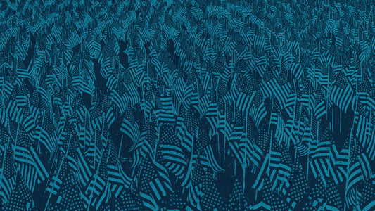 Veterans Day Blue Flags