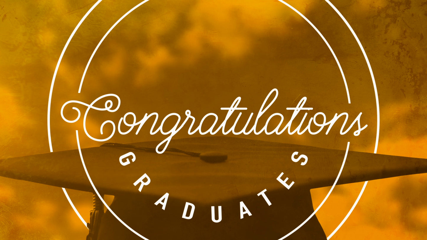 Congratulations Graduates Title Orange Still