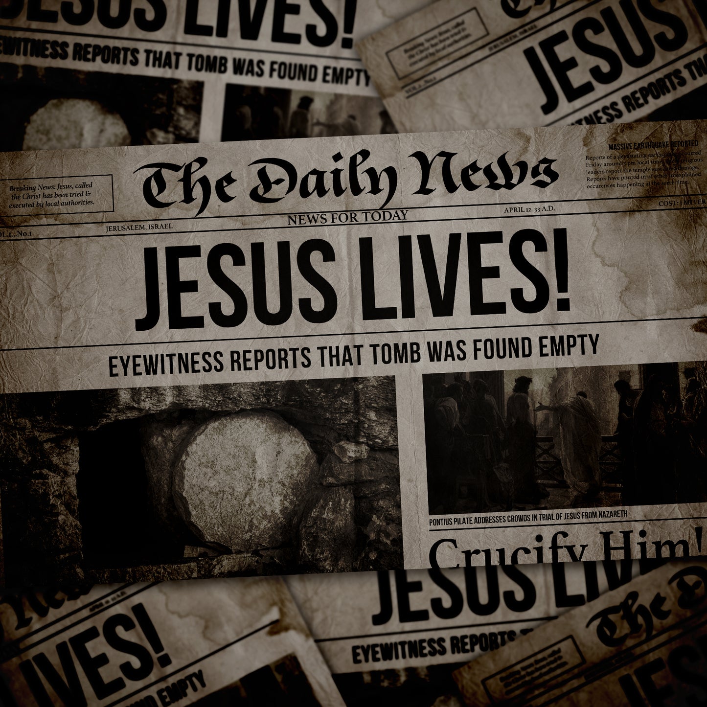 Jesus Lives Newspaper Blank
