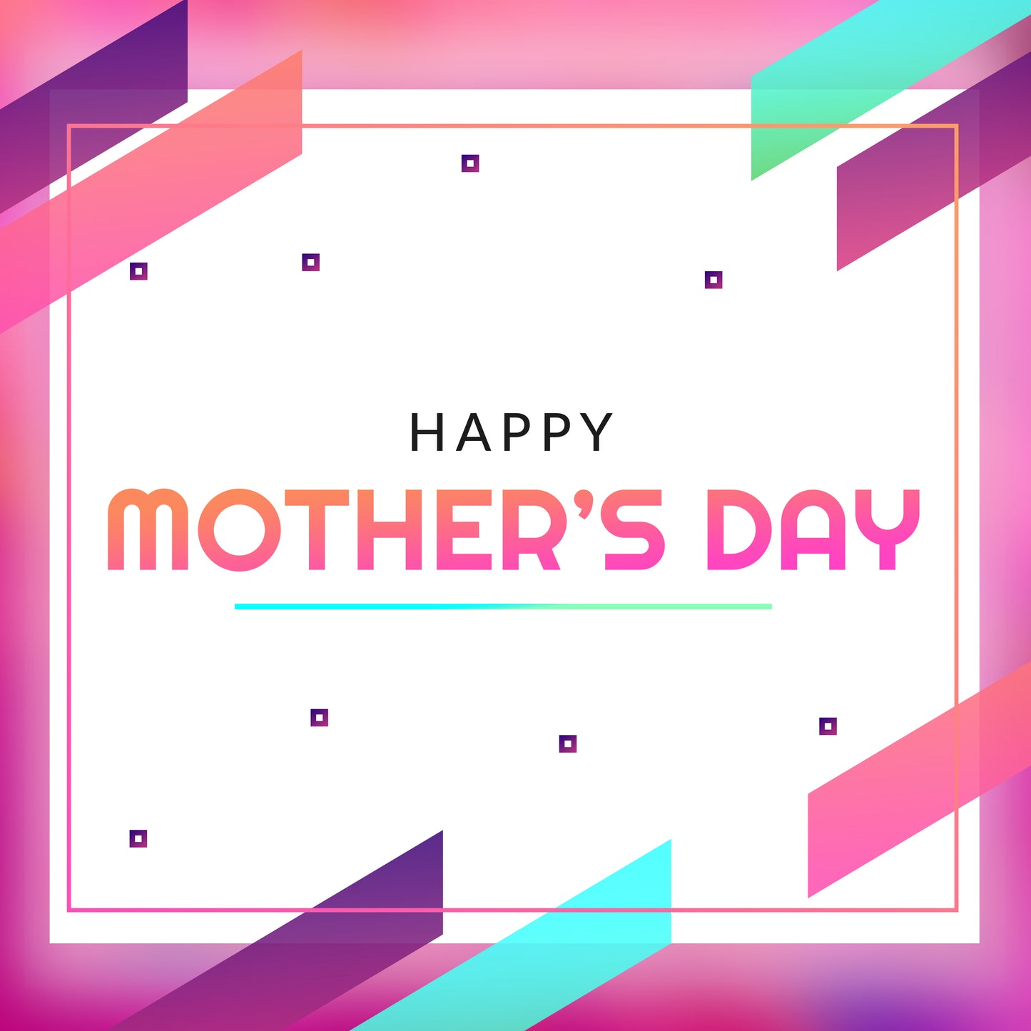 Color Frame Happy Mothers Day Social